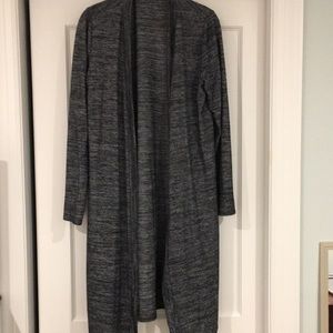 Heather gray long sweater duster